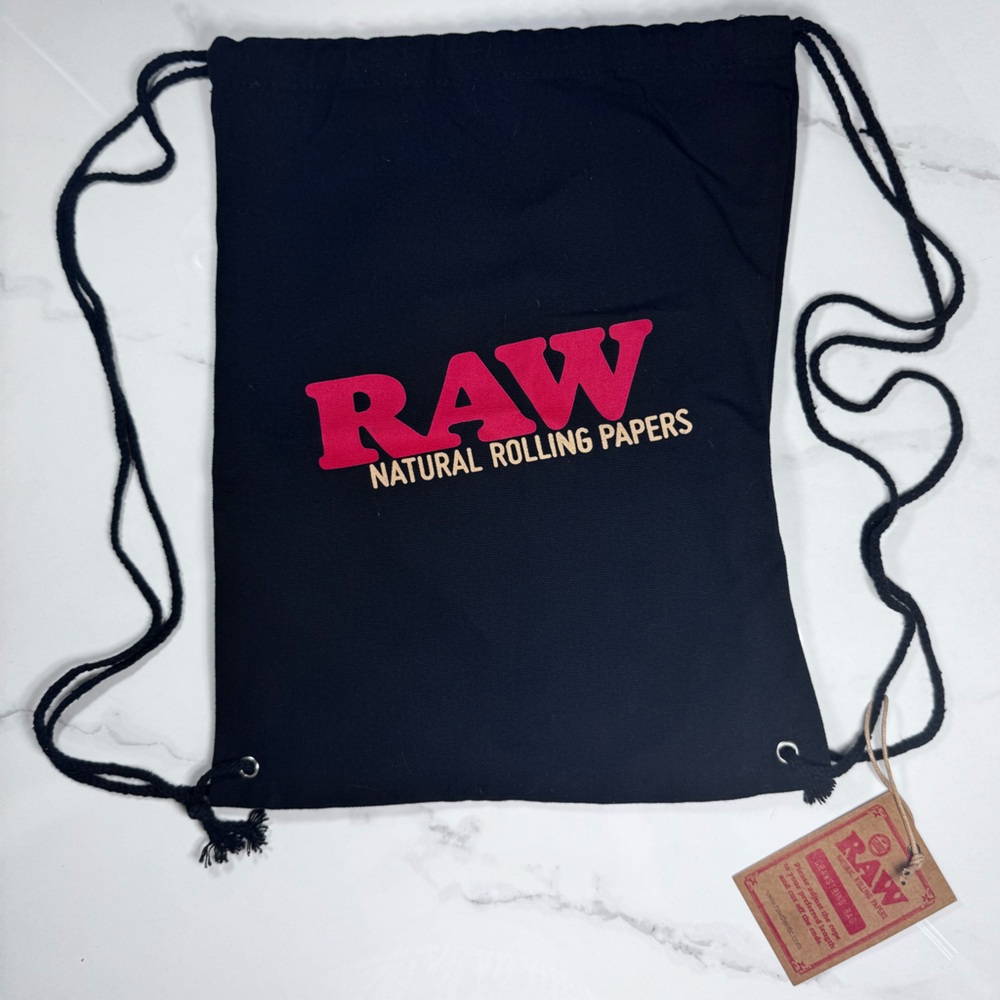 RAW Black Drawstring Bag